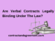 Are Verbal Contracts Legally Binding Under The Law?